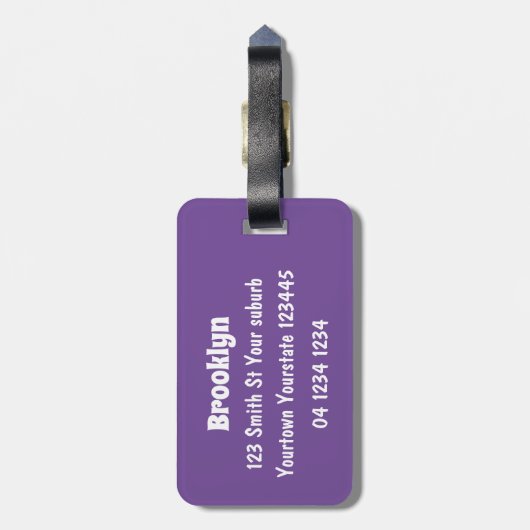 ポウおもしろいポップ・アートのアート漫画スタイルタイポグラフィ吹き出し ラゲッジタグ (裏面縦)