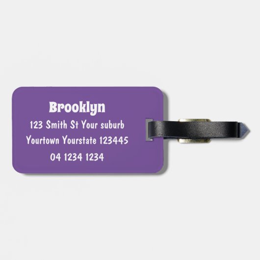 ポウおもしろいポップ・アートのアート漫画スタイルタイポグラフィ吹き出し ラゲッジタグ (裏面横)