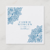 ポウエダーブルー華美トライバルマンダルコーナーフレーム スクエア名刺 (正面)