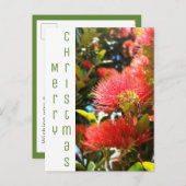 ポウツカワのクリスマスフラワーホリデー会社のロゴ シーズンポストカード (正面/裏面)