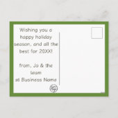 ポウツカワのクリスマスフラワーホリデー会社のロゴ シーズンポストカード (裏面)