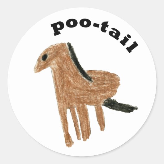 ポウテール貼り紙 ラウンドシール (正面)