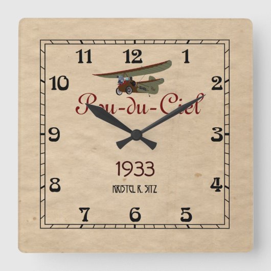ポウデュシエル スクエア壁時計 (正面)