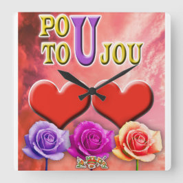 ポウトウジョウ スクエア壁時計