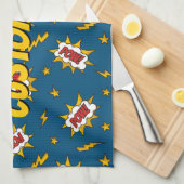 ポウ漫画効果音パターン キッチンタオル (四つ折り)