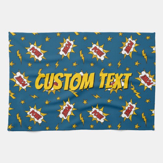 ポウ漫画効果音パターン キッチンタオル (横)