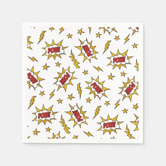 ポウ漫画効果音パターン スタンダードカクテルナプキン (正面)