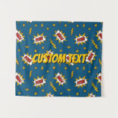 ポウ漫画効果音パターン タペストリー (正面(横))