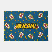 ポウ漫画効果音パターン ドアマット (正面)