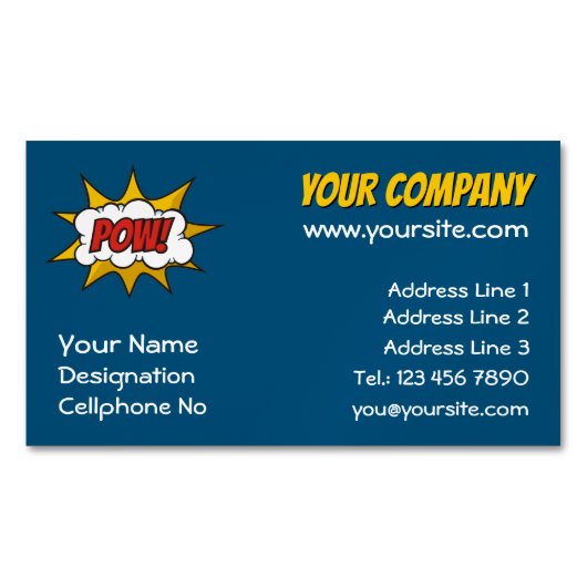 ポウ漫画効果音 マグネット名刺 (正面)