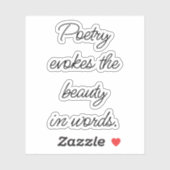 ポエトリーカスタム・カット・ビニール・ステッカー シール (シート)