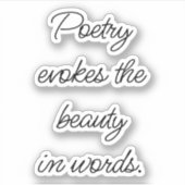 ポエトリーカスタム・カット・ビニール・ステッカー シール (正面)