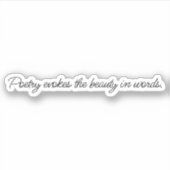 ポエトリーカスタム・カット・ビニール・ステッカー シール (正面)