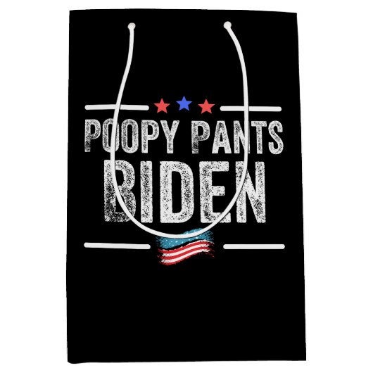 ポオプパンツバイデン氏 ミディアムペーパーバッグ (正面)