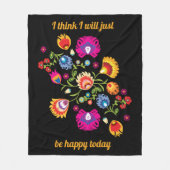 ポカスタマイズーランドの民話（ピンクの花）  フリースブランケット (正面)