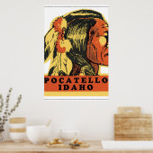 ポカテッロ・アイダホ・ヴィンテージ旅行ポスターアートワーク ポスター (キッチン)