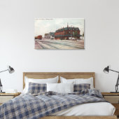 ポカテロID – 列車・人車のまわりに車 キャンバスプリント (インサイチュ (寝室))