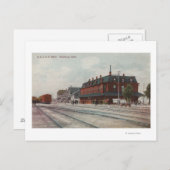 ポカテロID – 列車・人車のまわりに車 ポストカード (正面/裏面)