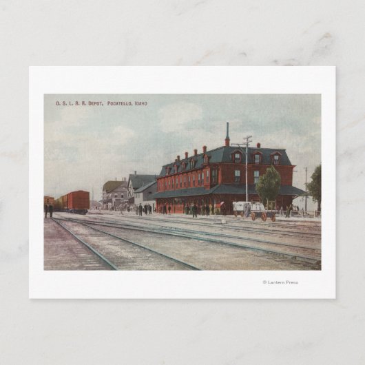 ポカテロID – 列車・人車のまわりに車 ポストカード (正面)