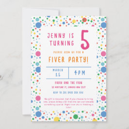 ポカドッカラフルトフィバーパーティー誕生日招待状 招待状