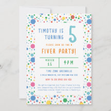 ポカドッカラフルトフィバーパーティー誕生日招待状