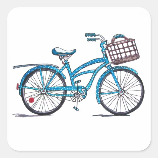 ポカドットビーチクルーザーステッカー スクエアシール (正面)