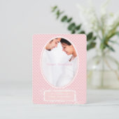 ポカドットピンク写真ベビーガールシャワーのお知らせ 招待状 (スタンド正面)