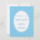 ポカドットブルーフォト男の赤ちゃんシャワー発表 招待状 (裏面)