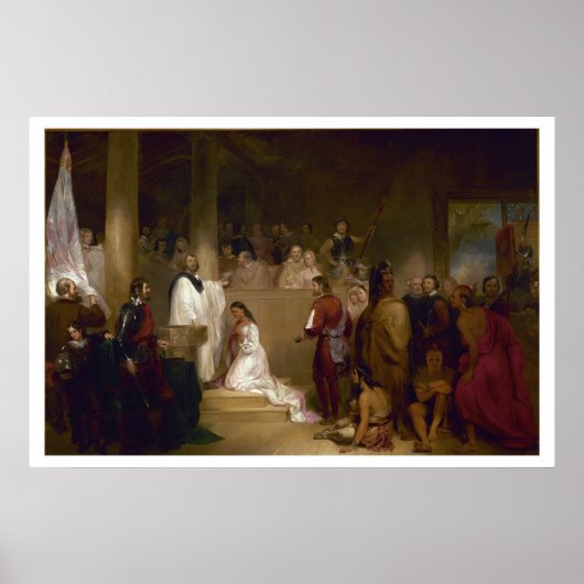 ポカホンタスのバプテスマヴィンテージアートプリントポスター ポスター (正面)