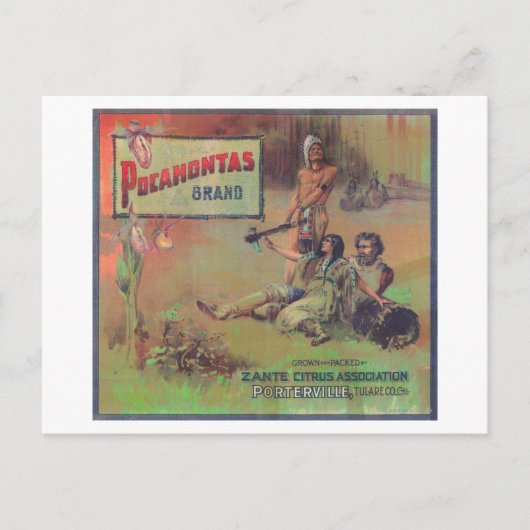 ポカホンタスオレンジラベルポートビル(カリフォルニア州) ポストカード (正面)