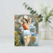 ポカホンタス先住民アメリカンメイドヴィンテージアド ポストカード (スタンド正面)