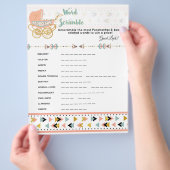 ポカホンタス/ボホ赤ちゃんシャワー単語スクランブルゲーム チラシ (手)