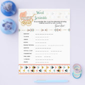 ポカホンタス/ボホ赤ちゃんシャワー単語スクランブルゲーム チラシ (シングル)