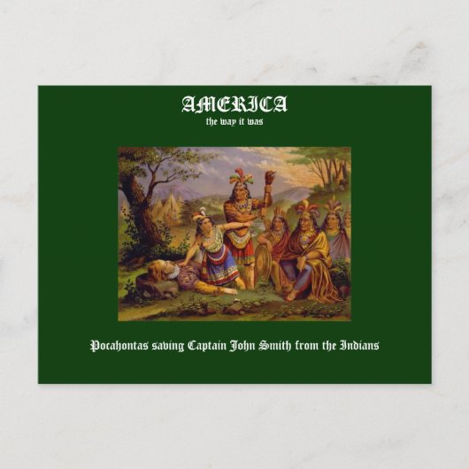 ポカホンタ救スのジョン・スミス船長 ポストカード (正面)