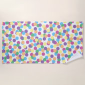 ポカラフルルカドットおもしろい ビーチタオル (正面)