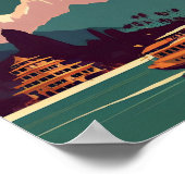 ポカラNepalミニマルなヴィンテージ旅行ポスター ポスター (角)