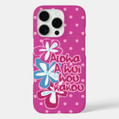 ポキハワイアンアロハハイビスカス水玉模様ピンク Case-Mate iPhoneケース (裏面)