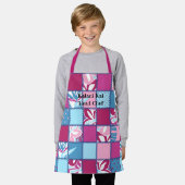 ポキハワイアンフローラとドットパッチワークピンク エプロン (着用した状態)