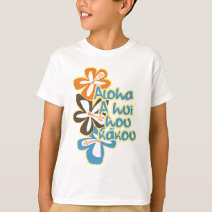 ポキハワイアンフローラアロハデザイン Tシャツ