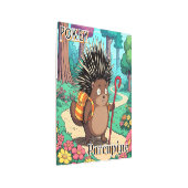 ポキーポルクパイン | かわいいマンガの子どもの子供部屋アート メタルプリント (3/4)