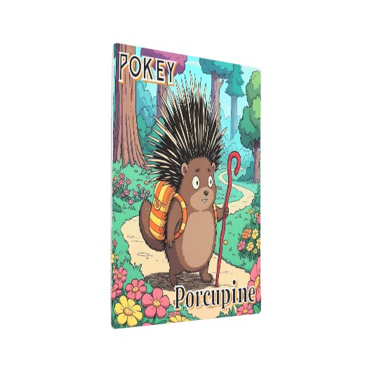 ポキーポルクパイン | かわいいマンガの子どもの子供部屋アート メタルプリント (3/4)
