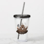 ポケおもしろいットゴッパー掘り漫画イラストレーション アクリルタンブラー (裏面)