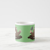 ポケおもしろいットゴッパー掘り漫画イラストレーション エスプレッソカップ (正面)