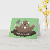 ポケおもしろいットゴッパー掘り漫画イラストレーション カード (黄色い花)