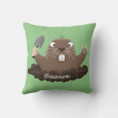 ポケおもしろいットゴッパー掘り漫画イラストレーション クッション (裏面)