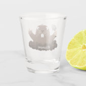 ポケおもしろいットゴッパー掘り漫画イラストレーション ショットグラス (裏面)