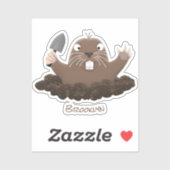 ポケおもしろいットゴッパー掘り漫画イラストレーション シール (シート)