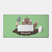 ポケおもしろいットゴッパー掘り漫画イラストレーション デスクマット (キーボード&マウス)