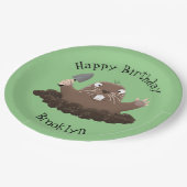 ポケおもしろいットゴッパー掘り漫画イラストレーション ペーパープレート (アングル)