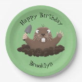 ポケおもしろいットゴッパー掘り漫画イラストレーション ペーパープレート (正面)